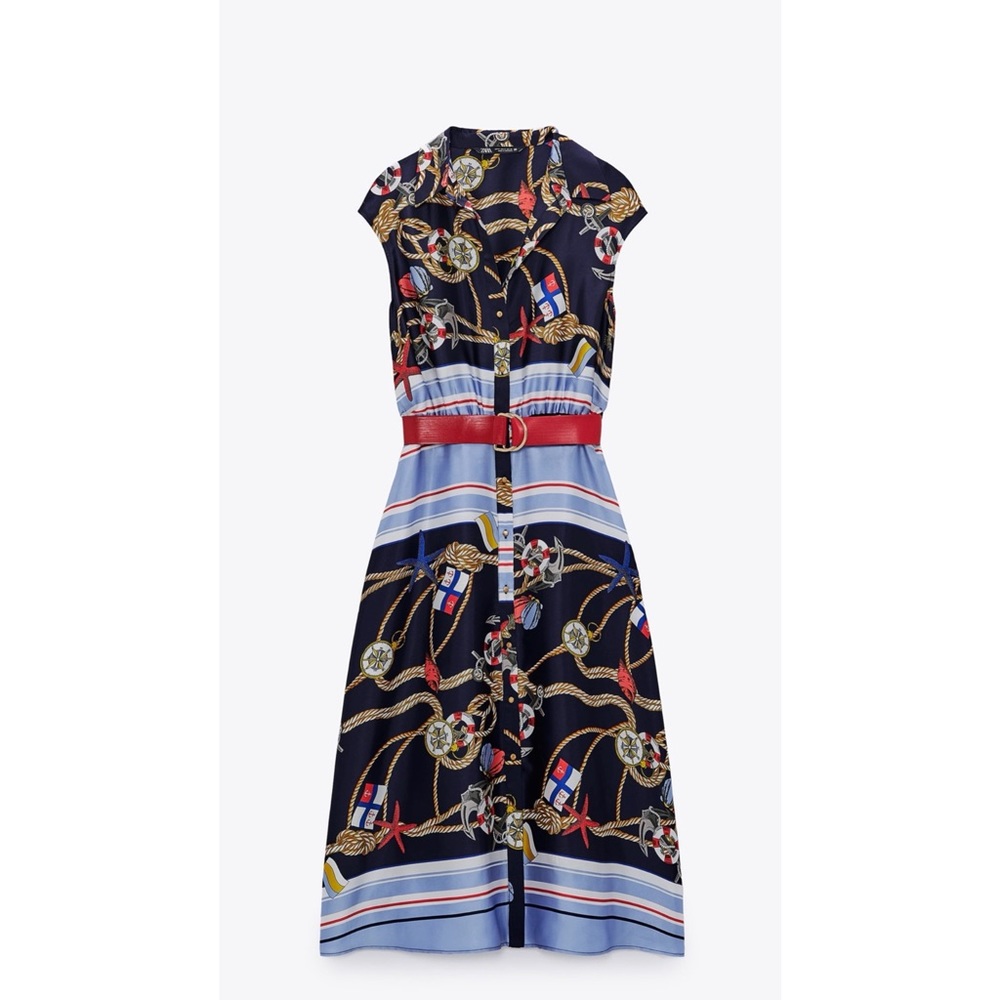 NWT ZARA NAUTICAL DRESS SIZE LARGE